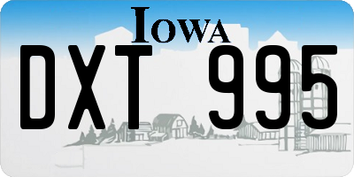 IA license plate DXT995