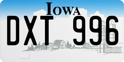 IA license plate DXT996