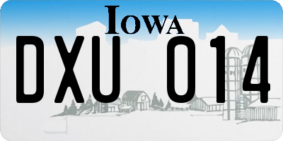 IA license plate DXU014