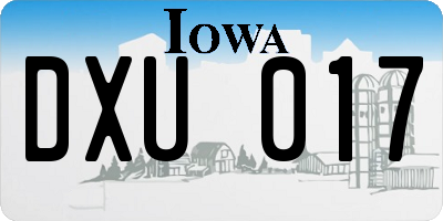 IA license plate DXU017