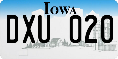 IA license plate DXU020
