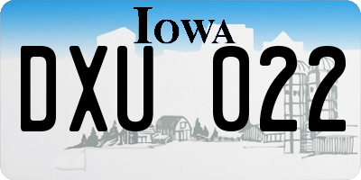 IA license plate DXU022