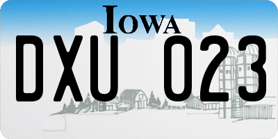 IA license plate DXU023