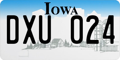 IA license plate DXU024