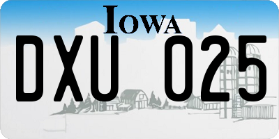 IA license plate DXU025
