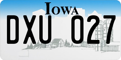 IA license plate DXU027