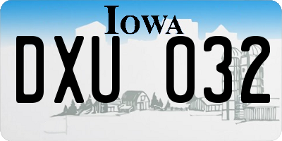 IA license plate DXU032