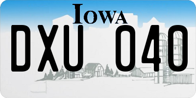 IA license plate DXU040