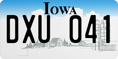 IA license plate DXU041