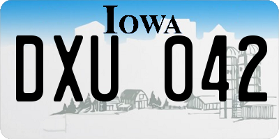 IA license plate DXU042