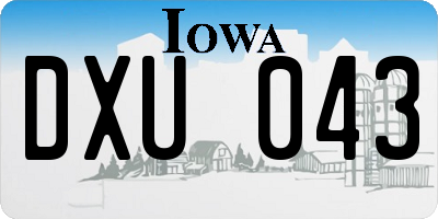IA license plate DXU043