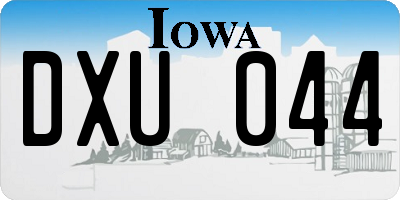 IA license plate DXU044