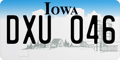 IA license plate DXU046
