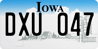 IA license plate DXU047