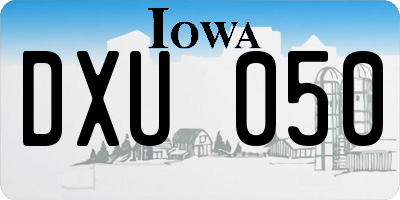 IA license plate DXU050
