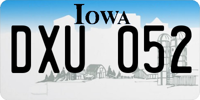 IA license plate DXU052