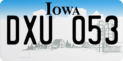 IA license plate DXU053