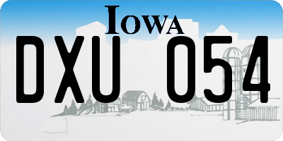 IA license plate DXU054