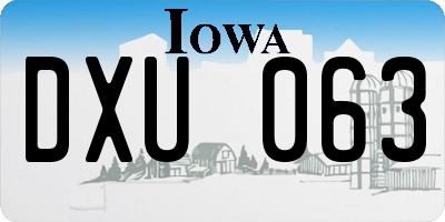 IA license plate DXU063