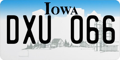 IA license plate DXU066