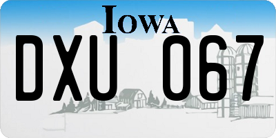 IA license plate DXU067