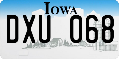 IA license plate DXU068