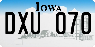 IA license plate DXU070