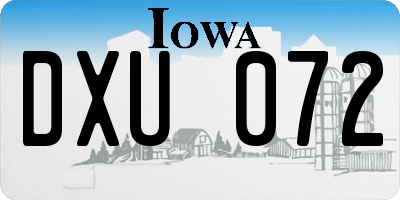 IA license plate DXU072
