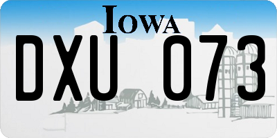 IA license plate DXU073