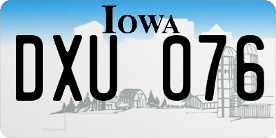 IA license plate DXU076