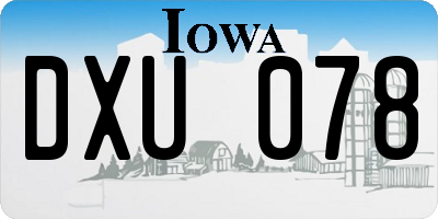 IA license plate DXU078