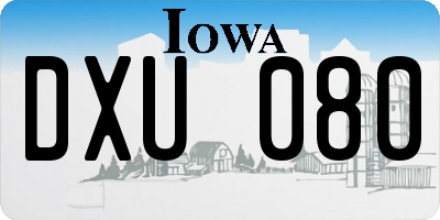 IA license plate DXU080