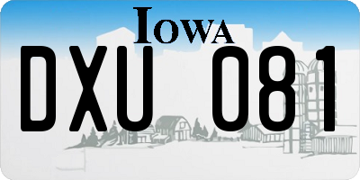 IA license plate DXU081
