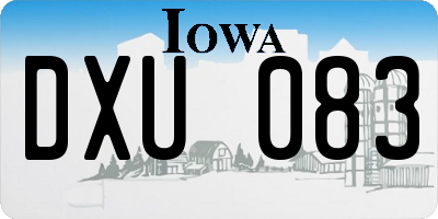 IA license plate DXU083