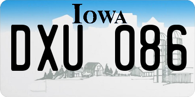 IA license plate DXU086