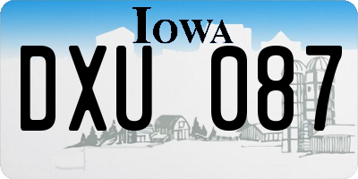 IA license plate DXU087