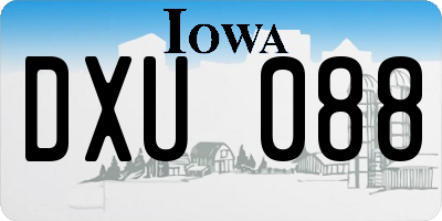IA license plate DXU088