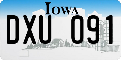IA license plate DXU091