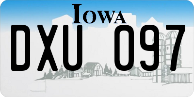 IA license plate DXU097