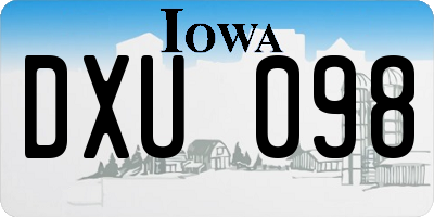IA license plate DXU098