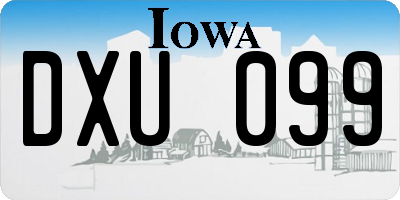 IA license plate DXU099