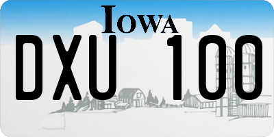 IA license plate DXU100