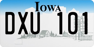 IA license plate DXU101