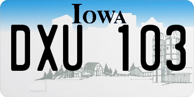 IA license plate DXU103