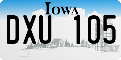 IA license plate DXU105