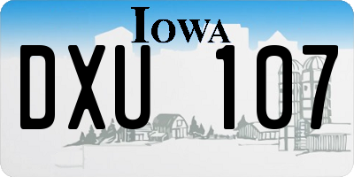 IA license plate DXU107