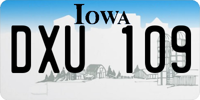 IA license plate DXU109
