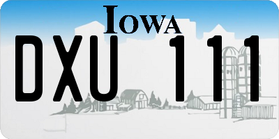 IA license plate DXU111