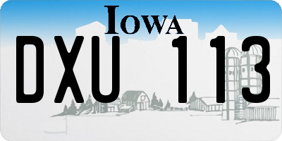 IA license plate DXU113