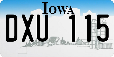 IA license plate DXU115